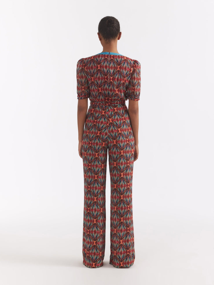 Topaz silk Jamie jumpsuit