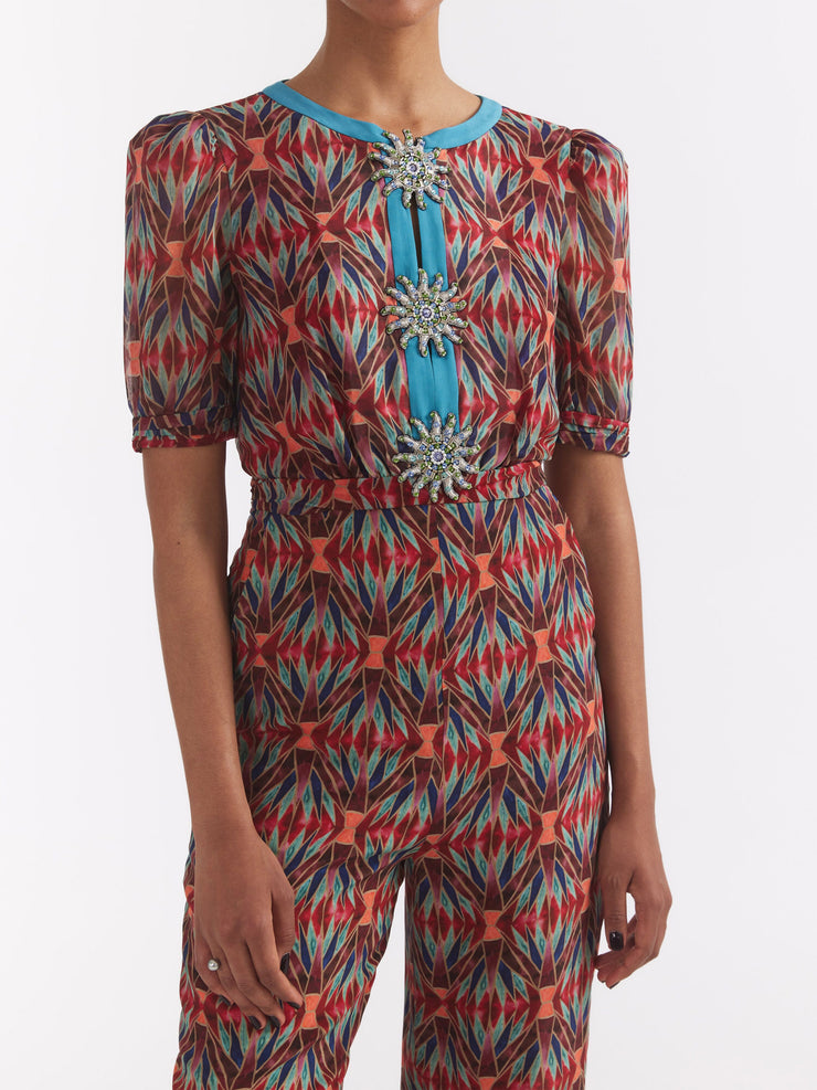 Topaz silk Jamie jumpsuit Clothing SALONI - Collagerie
