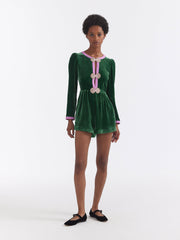Emerald bows Camille playsuit