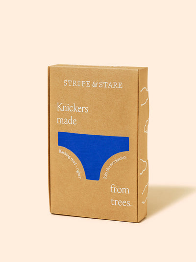 Stripe & Stare Sapphire and atomizer blue the original knicker at Collagerie