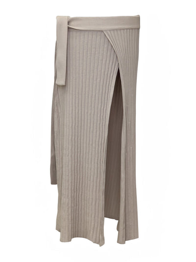 The Knotty Ones Šatrija silver grey cotton wrap skirt at Collagerie