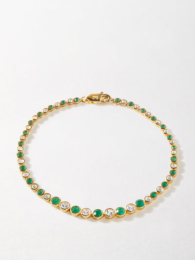 Edge of Ember Serena tennis green and white bracelet at Collagerie