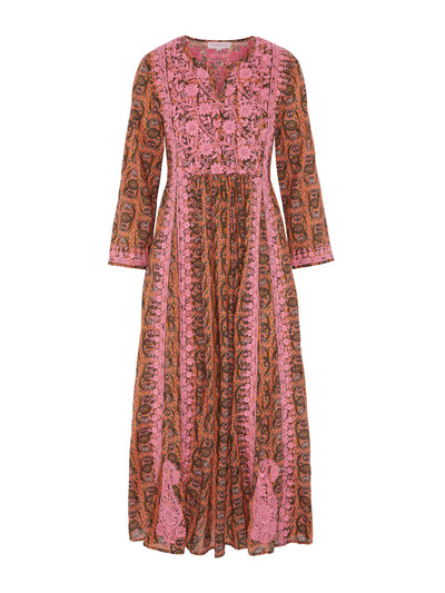 Muzungu Sisters Serpent pink sunset cotton embroidered dress at Collagerie