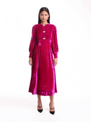 Posey berry velvet dress