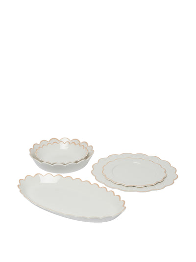 In the Roundhouse Beige scallop dining set (17 pieces) at Collagerie