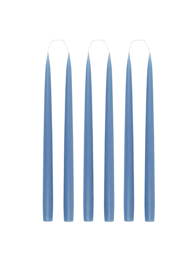 Rebecca Udall Danish taper candles in cornflower, set of 6 at Collagerie