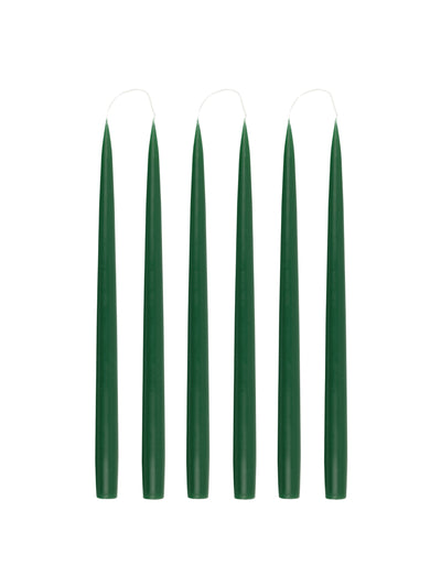 Rebecca Udall Danish taper candles in emerald, set of 6 at Collagerie