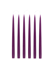 Danish taper candles in heather, set of 6