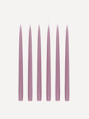 Danish taper candles in thistle purple, set of 6