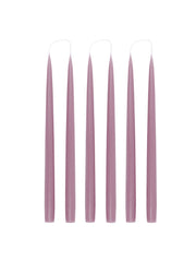 Danish taper candles in thistle purple, set of 6