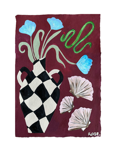 Rose England London Shells & Snake painting at Collagerie