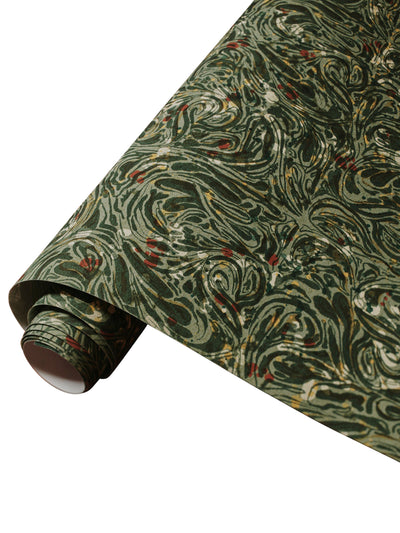 The Kensington Paperie Marble Emerald gift wrap roll at Collagerie