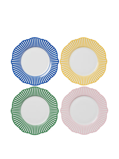 In The Roundhouse Multicolour wave side plates, set of 4 at Collagerie