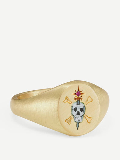 Cece Jewellery The skull and sword ring at Collagerie