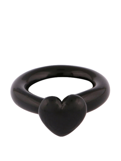 Sandralexandra Love black glass ring at Collagerie