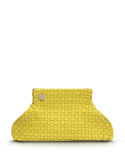 STELAR Yellow Lilis small frame clutch at Collagerie