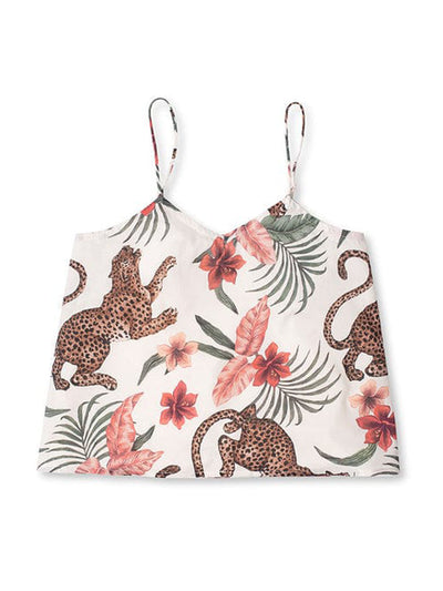 Desmond & Dempsey Cami and wide leg set soleia print cream at Collagerie