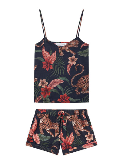 Desmond & Dempsey Cami top and shorts set soleia print multi at Collagerie