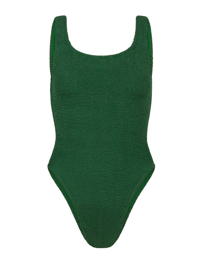 Hunza G Metallic forest green square neck swim at Collagerie