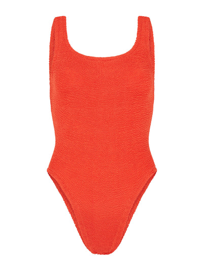 Hunza G Metallic tangerine square neck swim at Collagerie