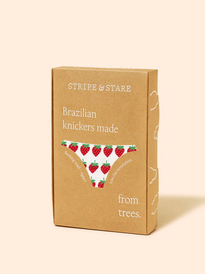 Stripe & Stare Strawberry dreams green brazilian knicker at Collagerie