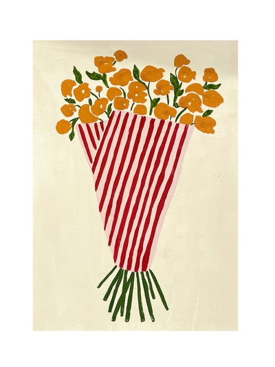 Rose England London Stripey Bouquet painting at Collagerie