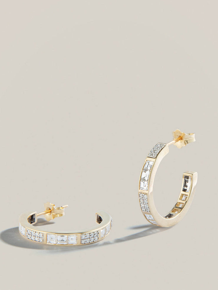 The Lucky One diamond hoops EARRING Lucy Delius    - Collagerie