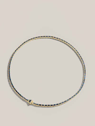 Lucy Delius The Lucky One Blue Sapphire Rivieré necklace at Collagerie