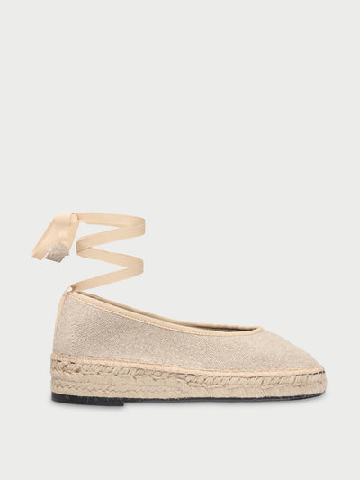 Flabelus Cream Summer swing flats at Collagerie