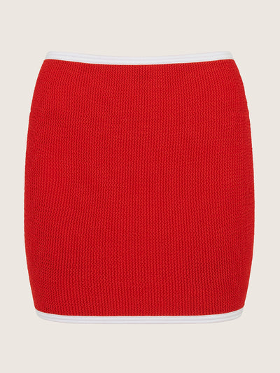 Hunza G Red and white swimskirt bottoms at Collagerie