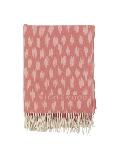 Wicklewood Kemble pink cashmere and merino wool throw at Collagerie