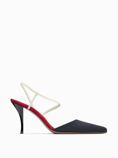 NEOUS Black cream red Tangra pumps at Collagerie