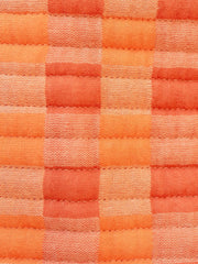 Apricot checkerboard  cotton wash bag