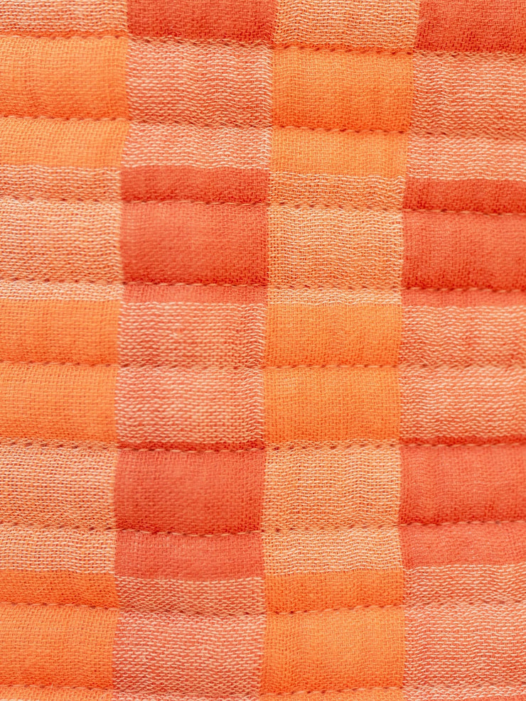 Apricot checkerboard  cotton wash bag
