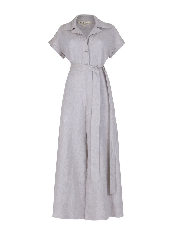 Teresa stone linen chambray jumpsuit