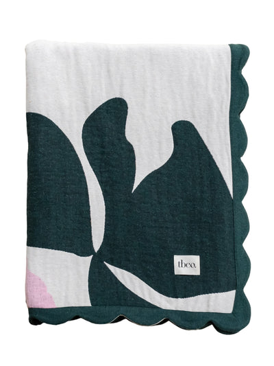 TBCo Green abstract cotton throw at Collagerie