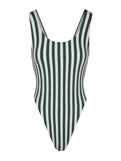 Anemos Green vertical stripes hume one-piece at Collagerie