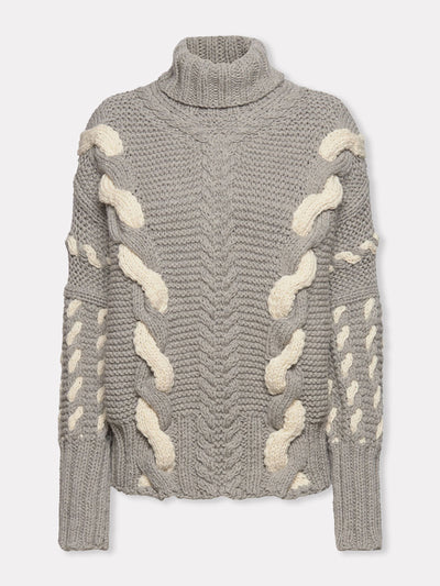 The Knotty Ones Barbora dove grey wool turtleneck at Collagerie