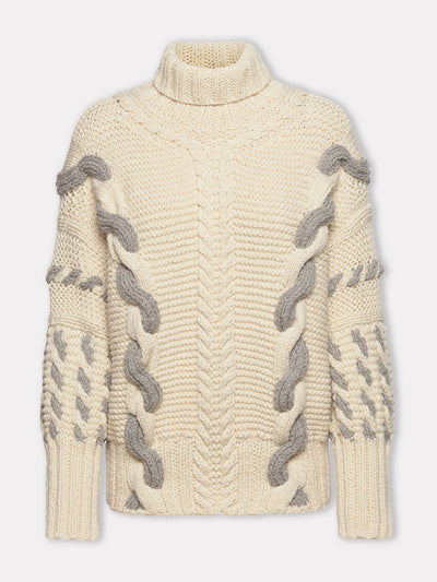 The Knotty Ones Barbora white wool turtleneck at Collagerie