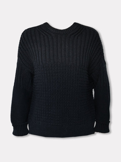 The Knotty Ones Delčia black cotton sweater at Collagerie