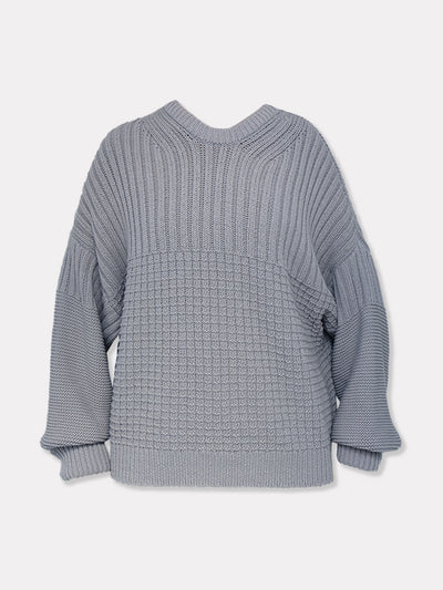 The Knotty Ones Delčia cloud grey cotton sweater at Collagerie