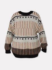 Ethno off-white alpaca wool sweater Alpaca Wool Sweater The Knotty Ones Off-White S  - Collagerie