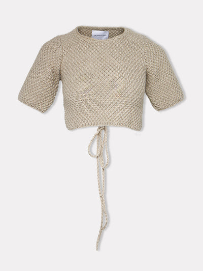 The Knotty Ones Lake galvė natural linen top at Collagerie