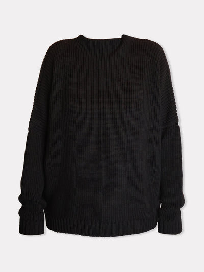 The Knotty Ones Laumės black merino wool sweater at Collagerie