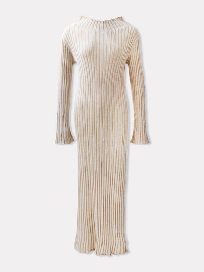 The Knotty Ones Medeina beige merino dress at Collagerie