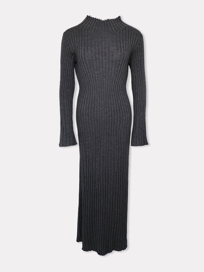 The Knotty Ones Medeina charcoal merino dress at Collagerie