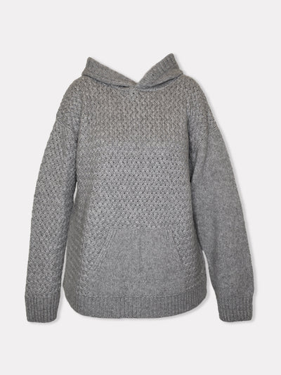 The Knotty Ones Žilvinas fog grey merino wool hoodie at Collagerie