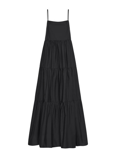 Matteau Black tiered low back sundress at Collagerie