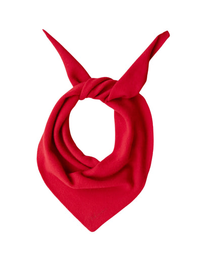 TBCo Red merino triangle scarf at Collagerie