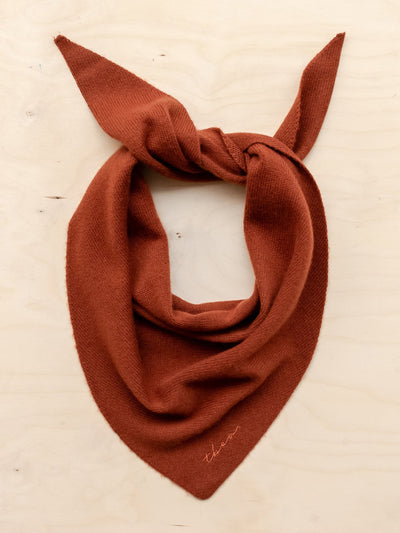 TBCo Merino Triangle Scarf in Rust at Collagerie